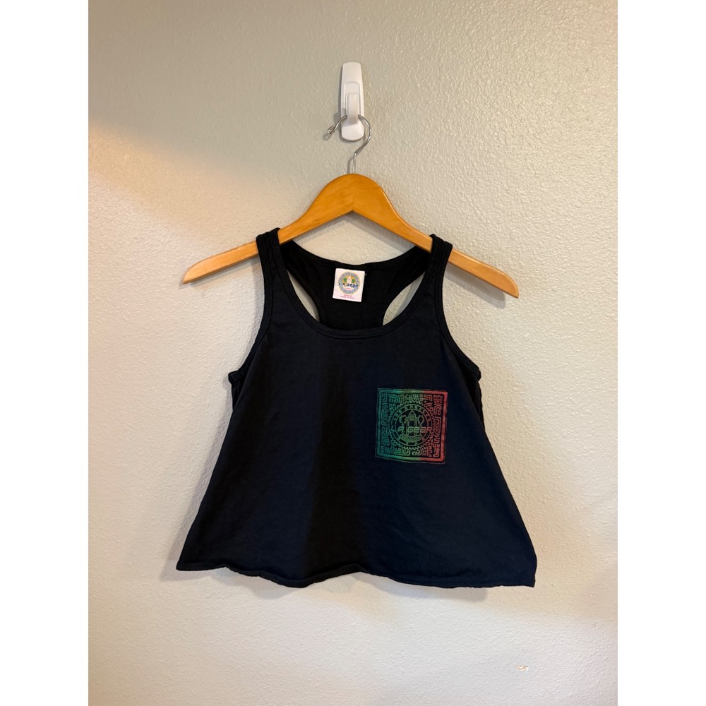 L.A. Gear Tank Top Women Medium Vintage 90s Graphic Racerback Black Made in USA